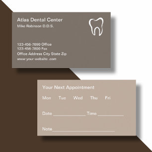 Cartões de Compromisso Dental do Logotipo do Dente