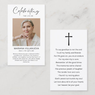 Cartões de Condolências com Foto e Oração Simples