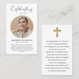 Cartões de Condolências com Foto e Oração Simples