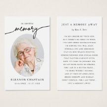 Cartões de Condolências com Foto Minimalista In Lo