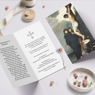 Cartões de condolências de oração de crucificação