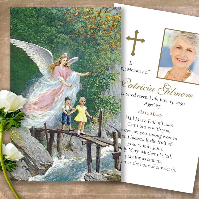 Cartões de condolências de oração de proteção cont (Forever in our hearts, celebration of life, in loving memory of, prayer cards for bereavement)