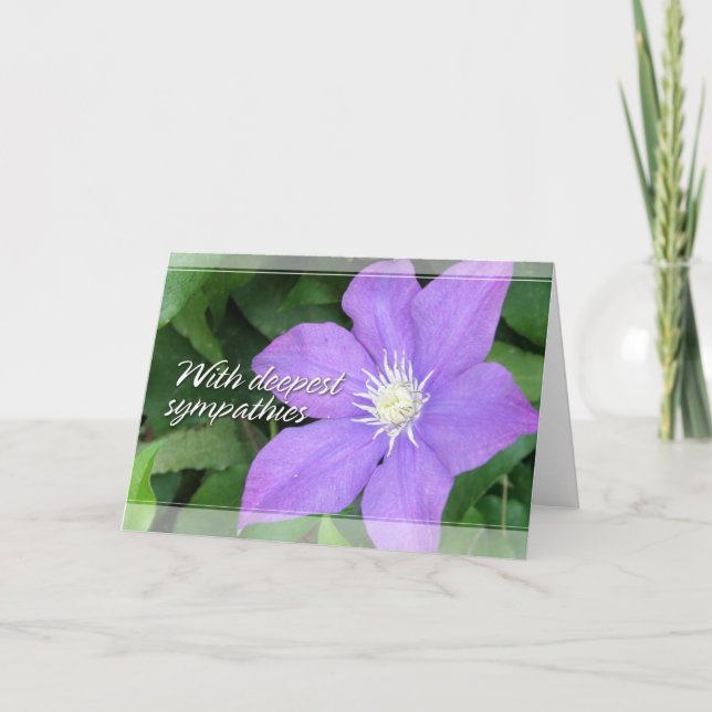Cartões de condolências do Clematis roxo (Frente)
