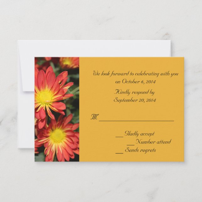 Cartões de confirmação de casamento com flores de  (Frente)