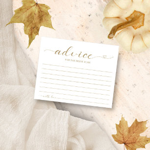 Cartões de Conselho para Chá de Noiva de Outono co