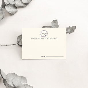 Cartões de Conselhos de Casamento Monogramo Wreath