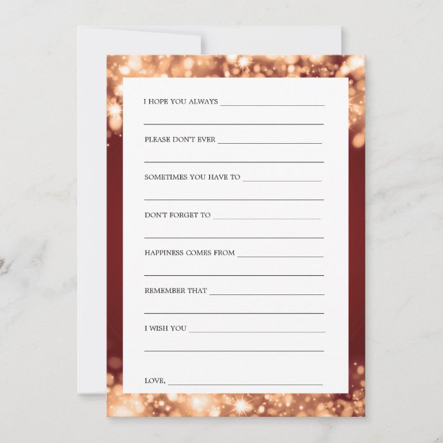 Cartões de Conselhos de chá de panela Luzes Espuma (Frente)