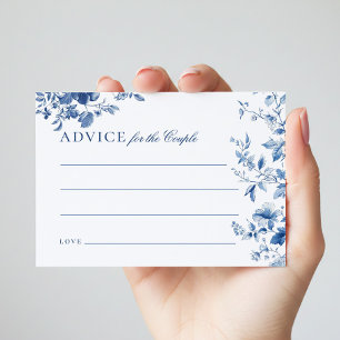 Cartões de Conselhos Elegantes de Toile Azul com C
