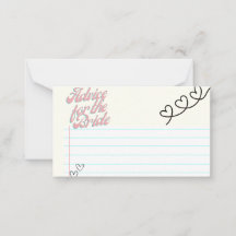 Cartões de Conselhos para a Noiva