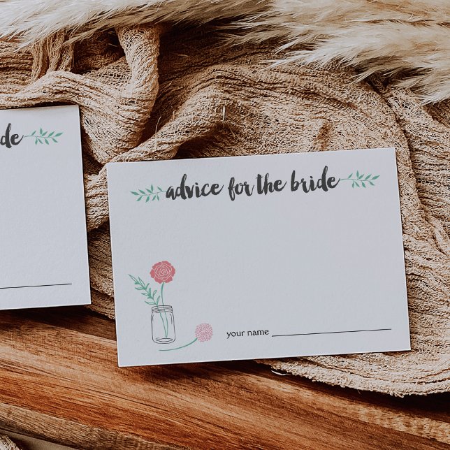 Cartões de Conselhos para a Noiva | Frasco de Pedr (Criador carregado)