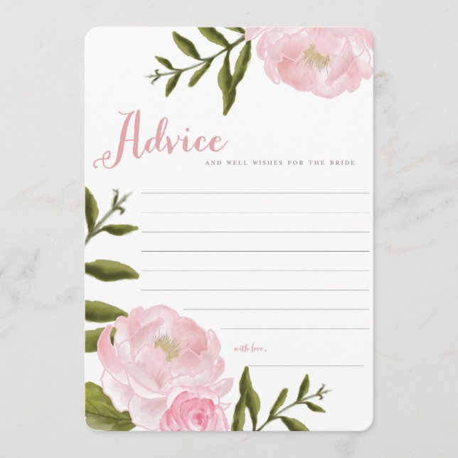 Cartões de Conselhos Românticos de Casamento Flora (Frente)