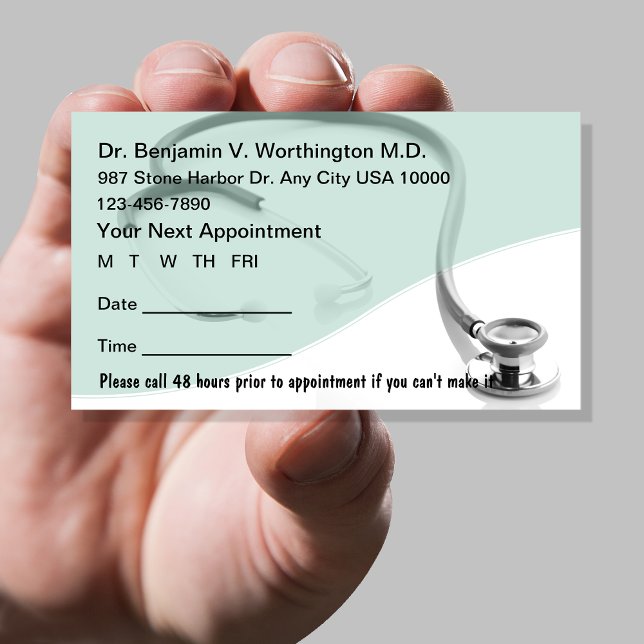 Cartões de Consulta Médica (medical office appointment cards)