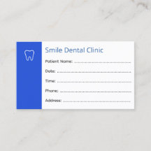 Cartões de Consulta Odontológica Consultório Odont
