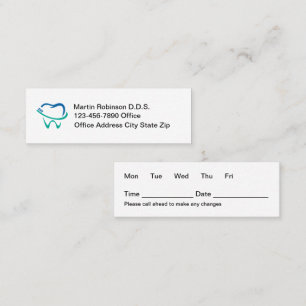 Cartões de Consulta Simples de Dentista com Orçame