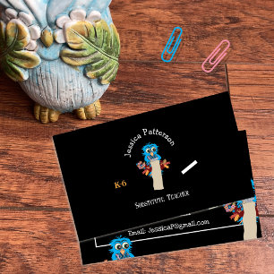 Cartões de contato pretos substitutos do professor