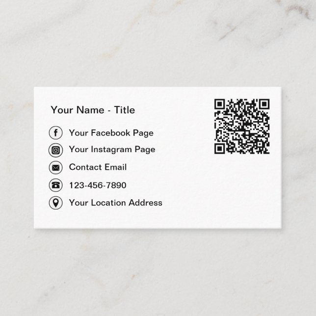Cartões de Contato Simples com QR Code e Redes Soc (Frente)