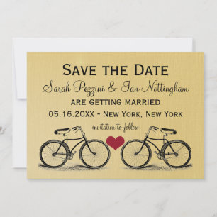 Cartões de Convite de Casamento de Bicicleta Vinta