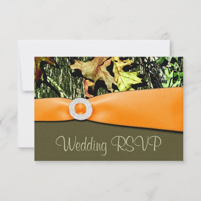 Cartões de Convite de Casamento Hunting Camo RSVP (Frente)