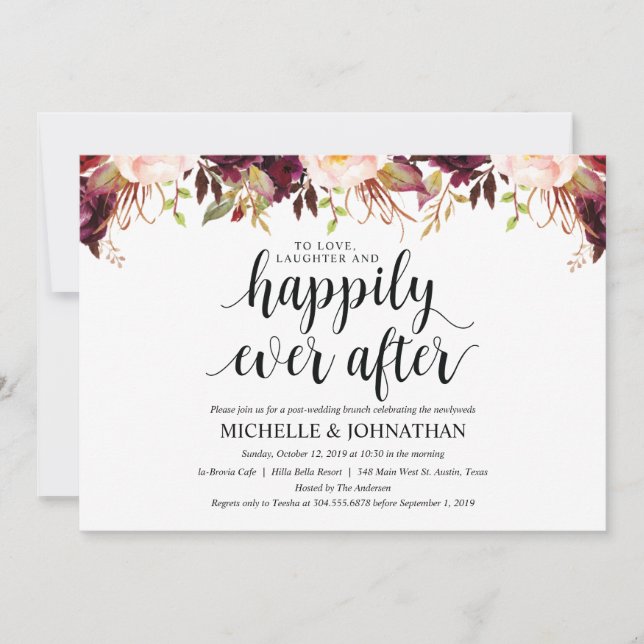 Cartões de Convite de Casamento Pós-Casamento Rúst (Frente)