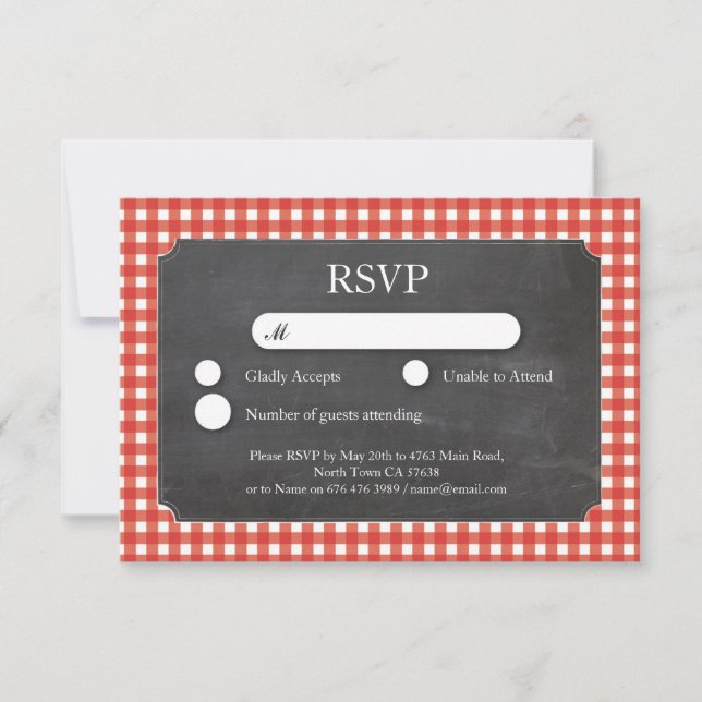 Cartões de Convite de Casamento RSVP em Quadro de  (Frente)