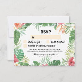 Cartões de Convite de Casamento Tropical RSVP Aloh
