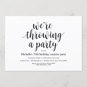 Cartões de convite de festas surpresa de aniversár