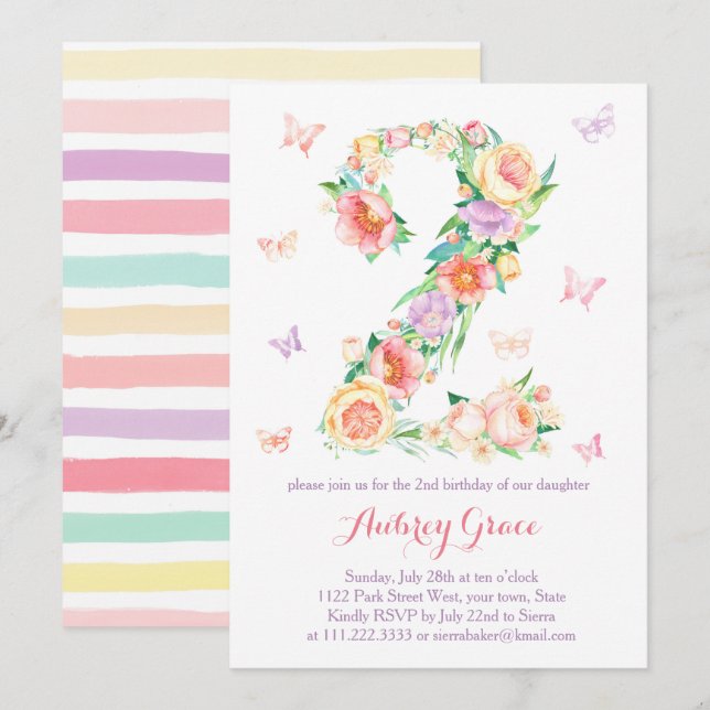 Cartões de convite do Partido Jardim da Borboleta  (Frente/Verso)