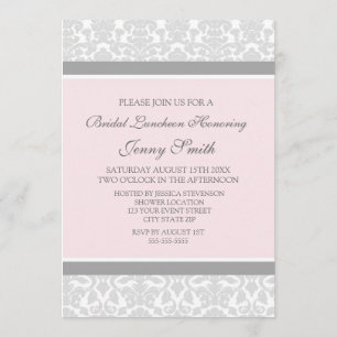 Cartões de convite para almoçar de Cinza rosa