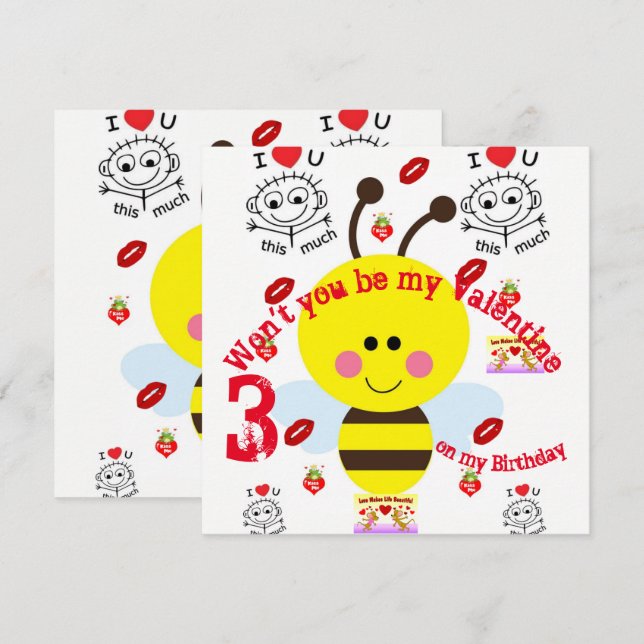 cartões de convite para aniversários de crianças (Frente/Verso)