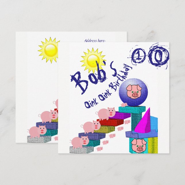 cartões de convite para aniversários de crianças (Frente/Verso)