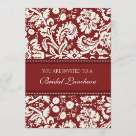 Cartões de Convite para Borda Bridal Red Damask