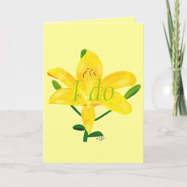 Cartões de Convite para Casamento bonito de Lily A (Frente)