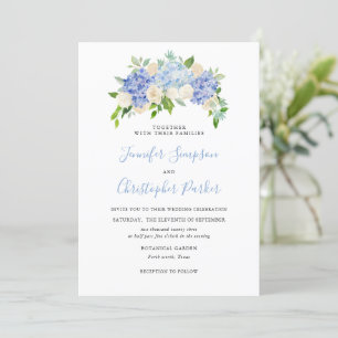 Cartões de Convite para Casamento de Hydrangea Blu