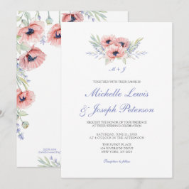 Cartões de Convite para Casamento Floral Moderno d