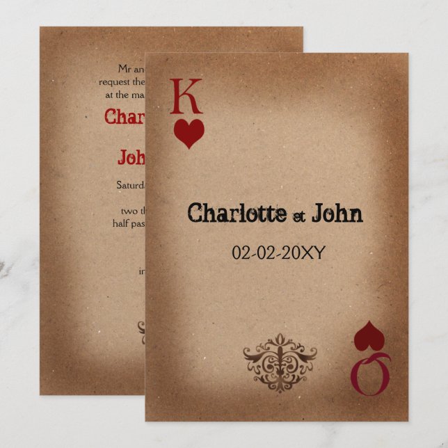 Cartões de Convite para Casamento Rustic Las Vegas (Frente/Verso)