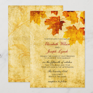 cartões de convite para casamentos outono