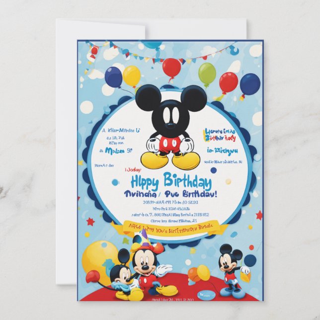 cartões de convite para o dia de nascimento (Frente)