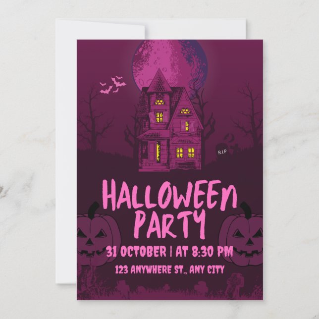 Cartões de convite para o Halloween! (Frente)