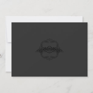 Cartões de Convite Preto Elegante – Design Ornam