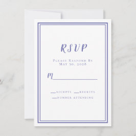Cartões de Convite RSVP Casamento Azul Periwinkle