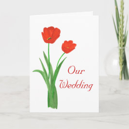 Cartões de Convites para Casamento Vermelho, Tulip