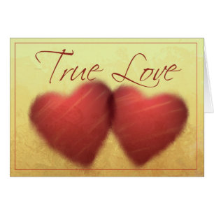 Cartões de coração de amor verdadeiro