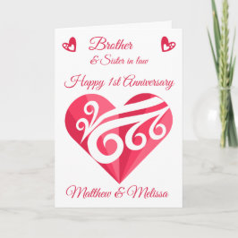 Cartões de Coração Rosa de Aniversário de Casament