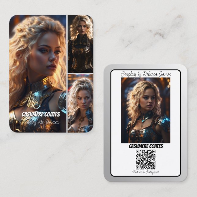 Cartões de Cosplay Reflexões 4 Coscards | Código Q (Frente/Verso)