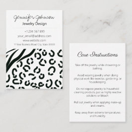 Cartões de cuidado com joias preto e branco