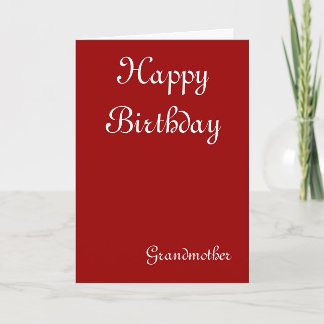 Cartões de cumprimentos de aniversário da avó (Frente)