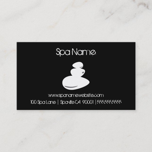 Cartões de cupom para pedras de massagem Spa (Frente)
