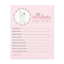 Cartões de Desejos para Baby Shower do Bebê Coelho