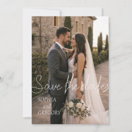 Cartões de Design Minimalista de Foto de Casamento