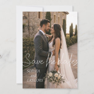 Cartões de Design Minimalista de Foto de Casamento